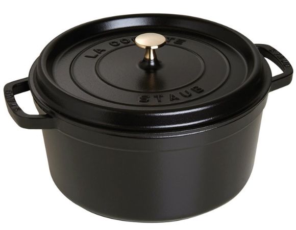 Staub Round Cast Iron Pot - Black  2.6 ltr