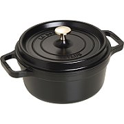Staub Round Cast Iron Pot - Black  2.6 ltr