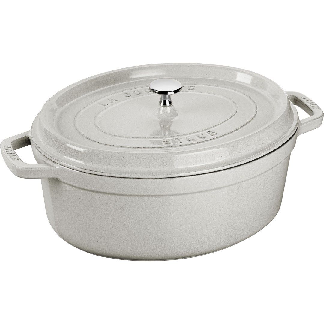 Staub Oval Cast Iron Pot - 3.2 ltr  White Truffle