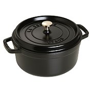 Staub Round Cast Iron Casserole - 3.8 ltr  Black