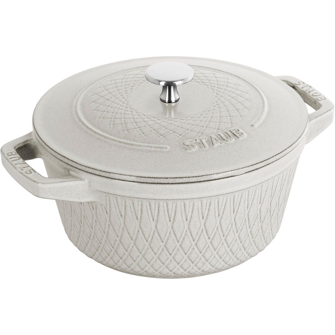 Staub Round Cast Iron Pot - 2.3 ltr  White Truffle