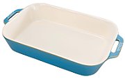 Set of 3 rectangular Staub ceramic platters - Antique turquoise