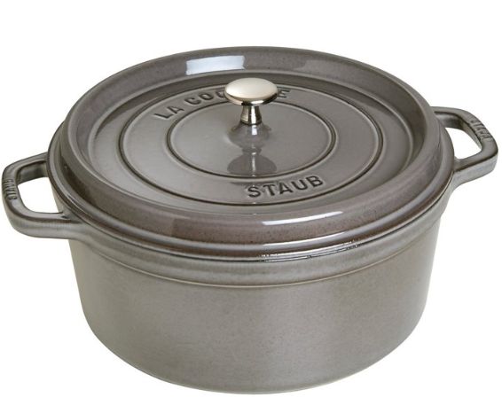 Staub Round Cast Iron Pot - 6.7 ltr  Graphite