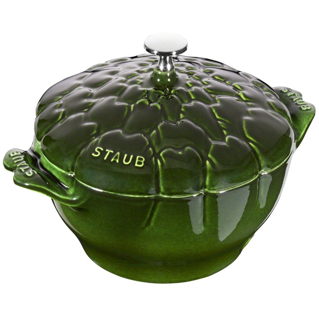 Staub Round Cast Iron Artichoke Pot - 3 ltr  Green