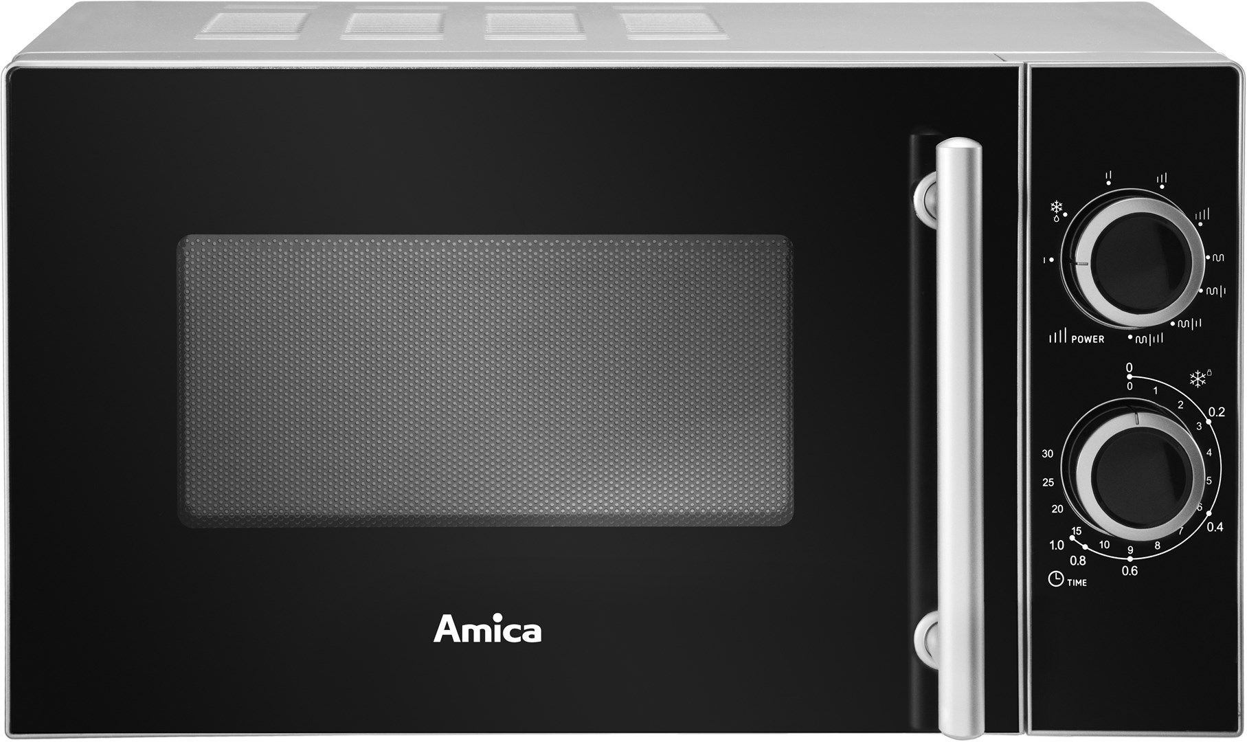 Amica AMGF20M1GS microwave Countertop Grill microwave 20 L 700 W Black  Silver