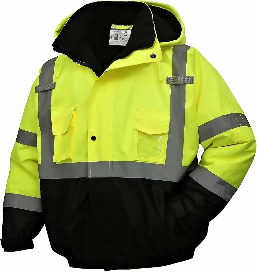 Waterproof high-visibility work jacket  yellow  size L