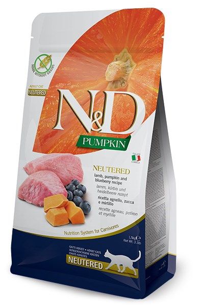 Dry cat food -  FARMINA N&D CAT PUMPKIN LAMB&BLUEBERRY ADULT 300g