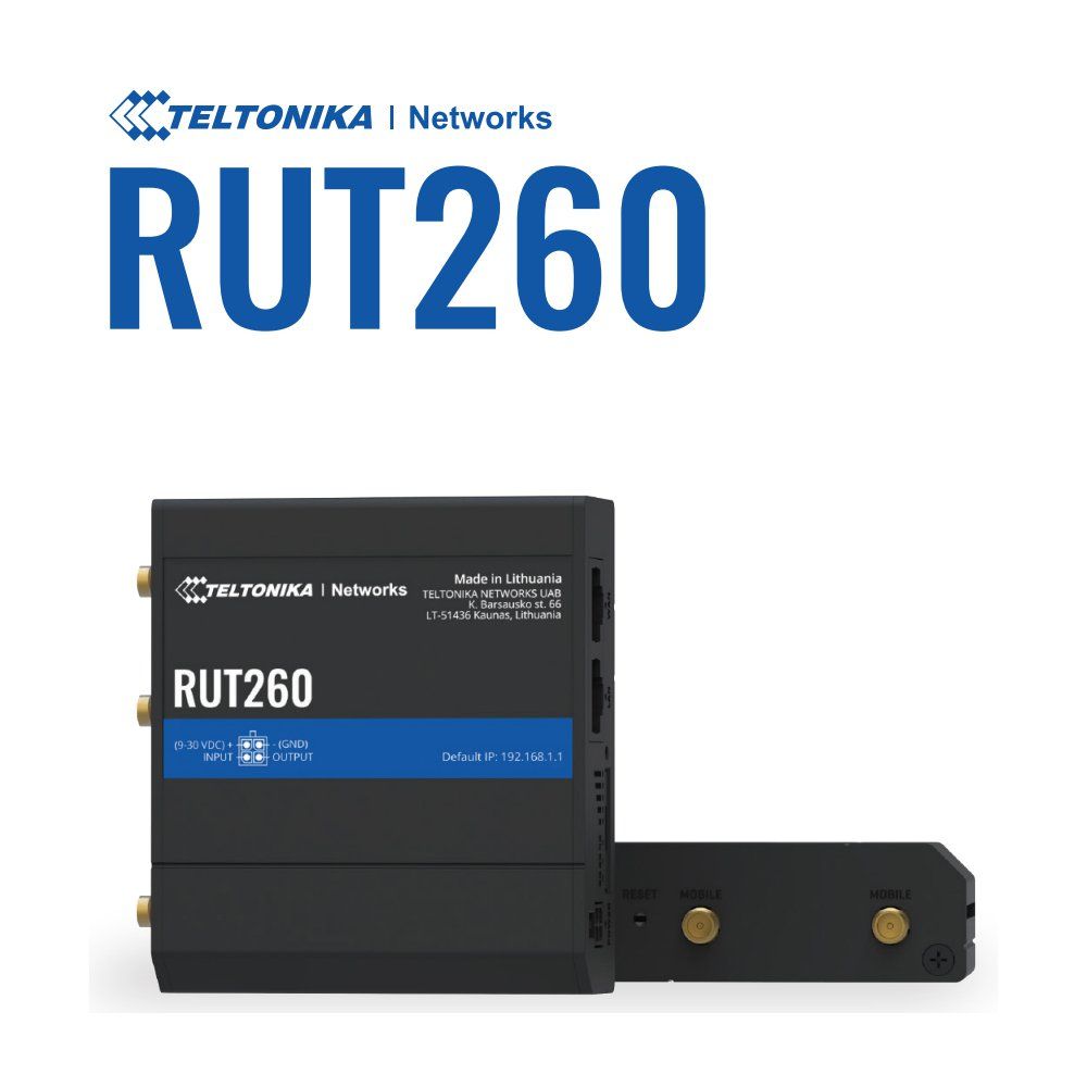 No-N Teltonika RUT260 | Industrial LTE Router | Cat.6  2x LAN 100Mbps WiFi 2.4GHz  RUT260 000000