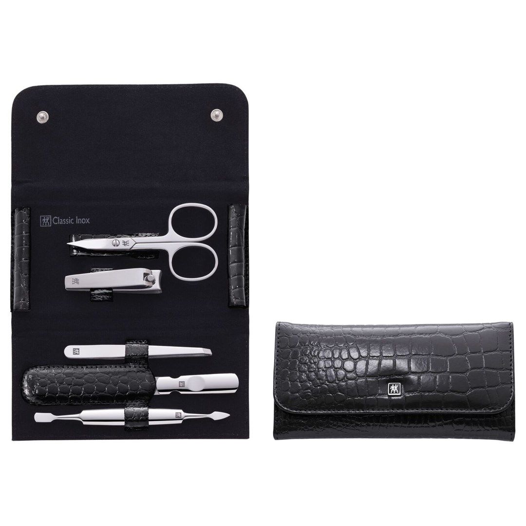 Zwilling Classic Inox Manicure Set - Black Leather Case  5 Pieces - Black