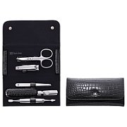Zwilling Classic Inox Manicure Set - Black Leather Case  5 Pieces - Black