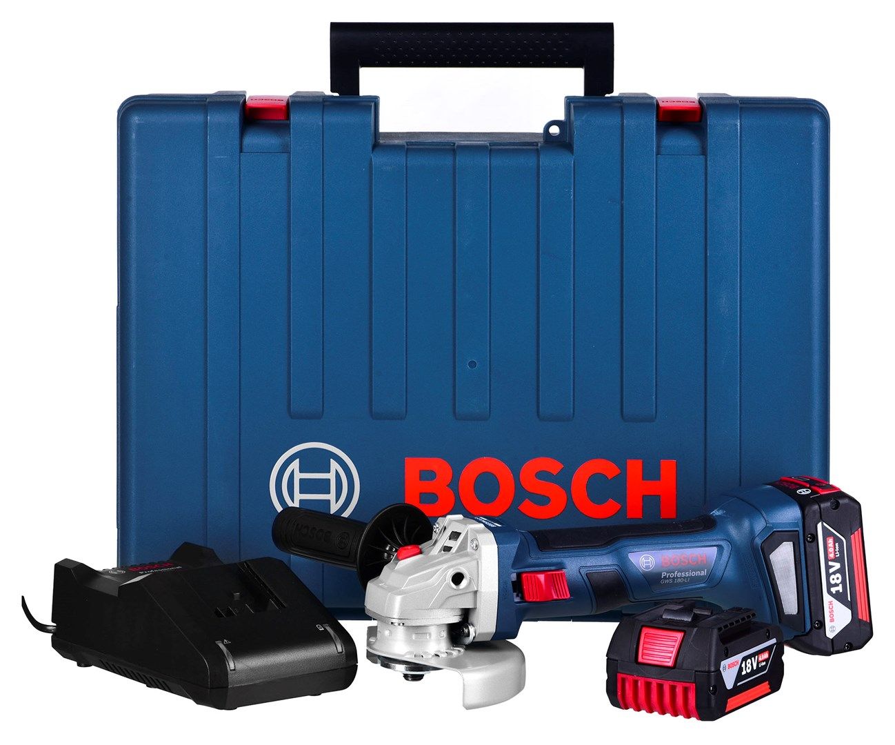BOSCH ANGLE GRINDER 18V GWS 180-LI 2x4 0Ah CASE