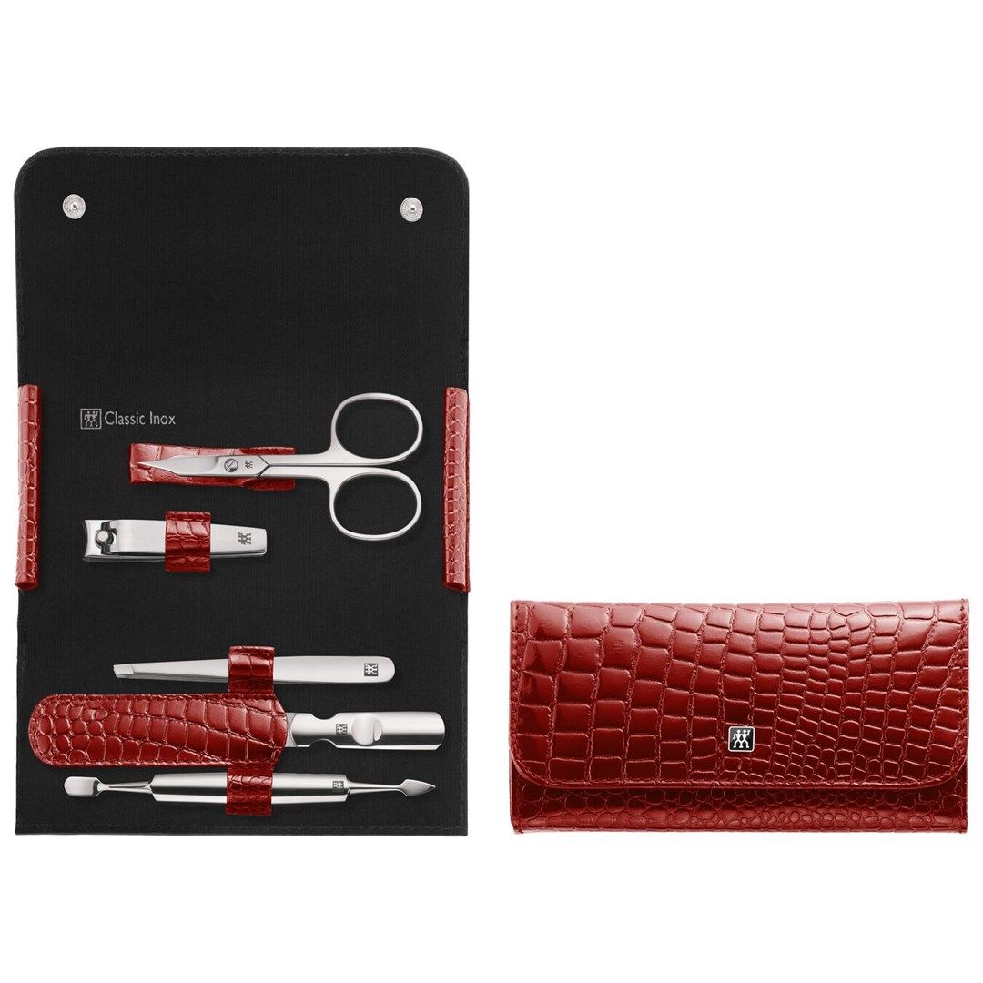 Zwilling Classic Inox Travel Set – Red Leather Case  5 Pieces - Red