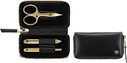 Zwilling Twinox Gold Edition Manicure Set - Black Leather Case  3 Pieces - Black