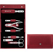 Zwilling Classic Inox Travel Set – 7 pcs Leather Pouch - Red