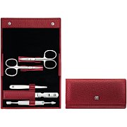 Zwilling Classic Inox Manicure Set – Red Leather Case  5 Pieces - Red