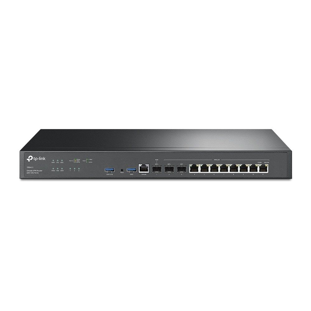 TP-LINK TP-LINK | Omada VPN Router with 10G Ports | ER8411 | Mbit/s | 10/100/1000 Mbit/s | Ethernet LAN (RJ-45) ports 8 | Mesh Support No | MU-MiMO No | 4G