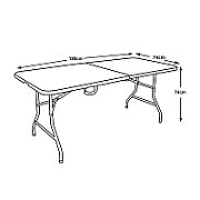 GreenBlue GB370 Folding Catering Garden Patio Terrace Balcony Table Suitcase Table  180x75x74cm  HDPE  max. 200kg