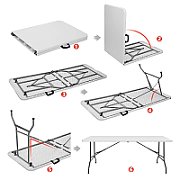 GreenBlue GB370 Folding Catering Garden Patio Terrace Balcony Table Suitcase Table  180x75x74cm  HDPE  max. 200kg