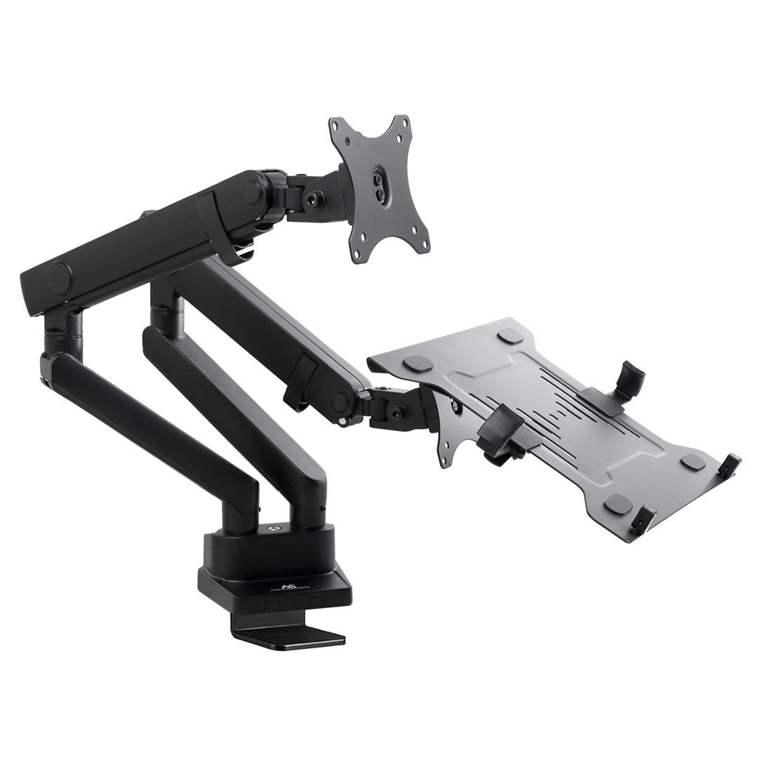 Maclean MC-813 Dual Desk Mount for a Monitor and a Laptop 17  -32  2x8kg VESA 75x75  100x100