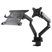 Maclean MC-813 Dual Desk Mount for a Monitor and a Laptop 17  -32  2x8kg VESA 75x75  100x100