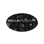 GENESIS Tellur 300 Round Gear Protective Floor Mat  100cm  Black | Genesis Protective Floor Mat Tellur 300 Round Gear Polyester | Floor Mat | Multicolor