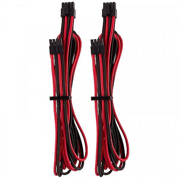 Corsair Premium Sleeved EPS12V ATX12V Cable Twin Pack (Gen 4) - red/black
