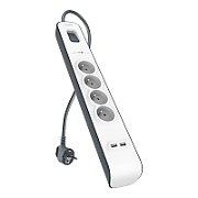 Belkin BSV401CA2M surge protector Black  White 4 AC outlet(s) 2 m