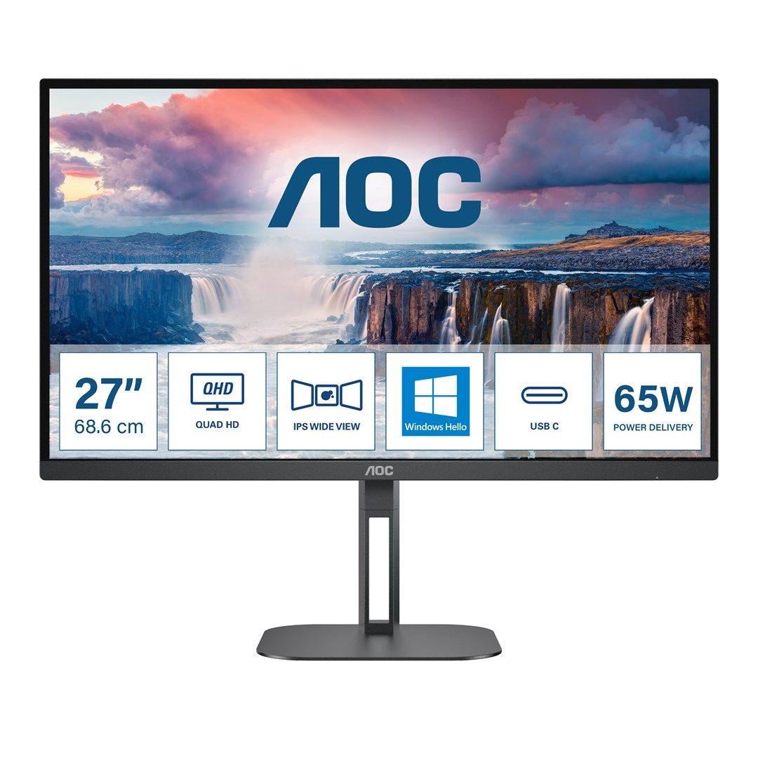 AOC AOC 68 6cm (27 )  Q27V5N/BK 16:09 2xHDMI+2xDP VA black retail