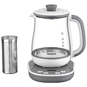 TEFAL Tastea Kettle | BJ551B10 | Tea Kettle | 1400 W | 1.5 L | Glass | 360° rotational base | Grey/White