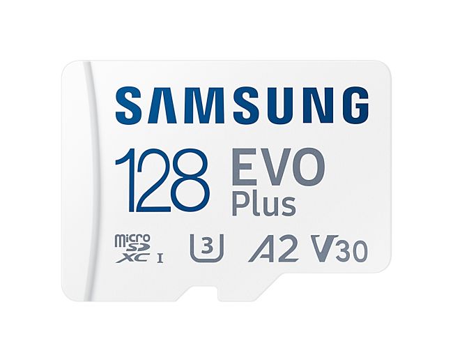 EVO Plus (2024) microSD, 128 GB, U3, V30, A2, UHS-I + Adaptor SD