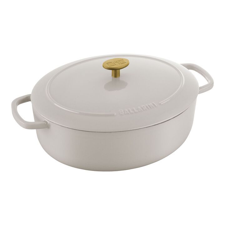Ballarini Bellamonte Oval Cast Iron Casserole - 4.5 ltr  Ivory