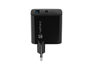 NATEC RIBERA GAN CHARGER 1x USB-A + 1x USB-C 65W BLACK