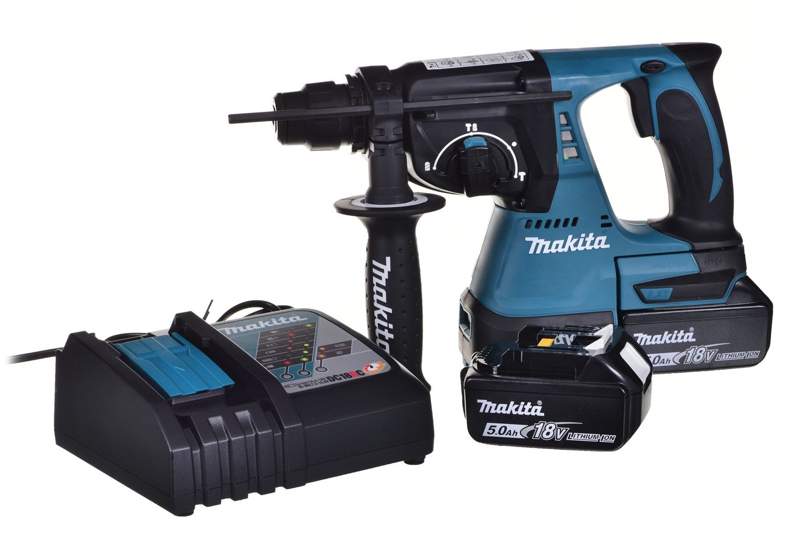 MAKITA DRILLING HAMMER SDS-PLUS 18V 2J 2 x 5.0Ah BLDC DHR242RTJ