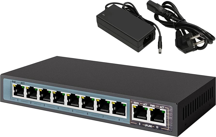 Extralink Extralink PoE Switch CERES 8x 100Mb/s PoE/PoE+  2x RJ45 Uplink 100Mb/s  96W