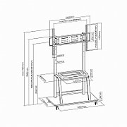 GEMBIRD TV floor stand with caster wheels 37-100inch
