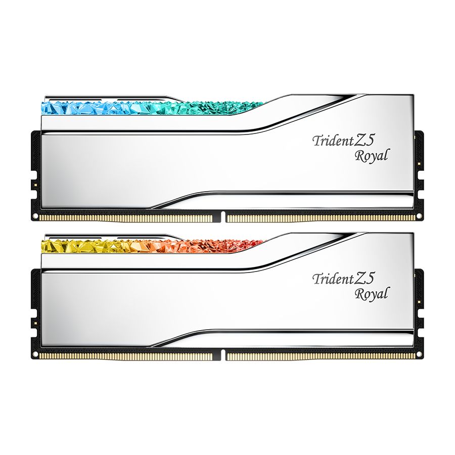 Memorie G.Skill Trident Z5 Royal 96 GB DDR5 6400 MHz CL32, kit 2 x 48 GB, XMP 3.0, Argintiu, RGB