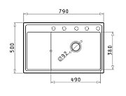 Set - Sink PYRAMIS CAMEA (79x50) 1B 1D R + Faucet IDEA Black Edition - 070168502BE - Volcano