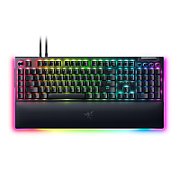 Razer Mechanical Gaming Keyboard BlackWidow V4 Pro Gaming Keyboard 5052 Aluminum Alloy Top Case 5 dedicated macros keys 3 dedicated macro side buttons 2-side underglow on main chassis with 3-side underglow on wrist-rest Up to 8 000 Hz polling rate RGB