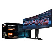 Gigabyte MO34WQC, OLED, 34 , WQHD, 3440 x 1440, DisplayPort, HDMI, Boxe, Curbat, 175Hz, 0.03 ms, Negru