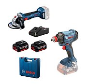 BOSCH. KIT 18V GDX 180-LI + GWS 180 2x4 0Ah ...
