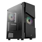 Aerocool Menace Saturn FRGB Midi-Tower  Tempered Glass - black