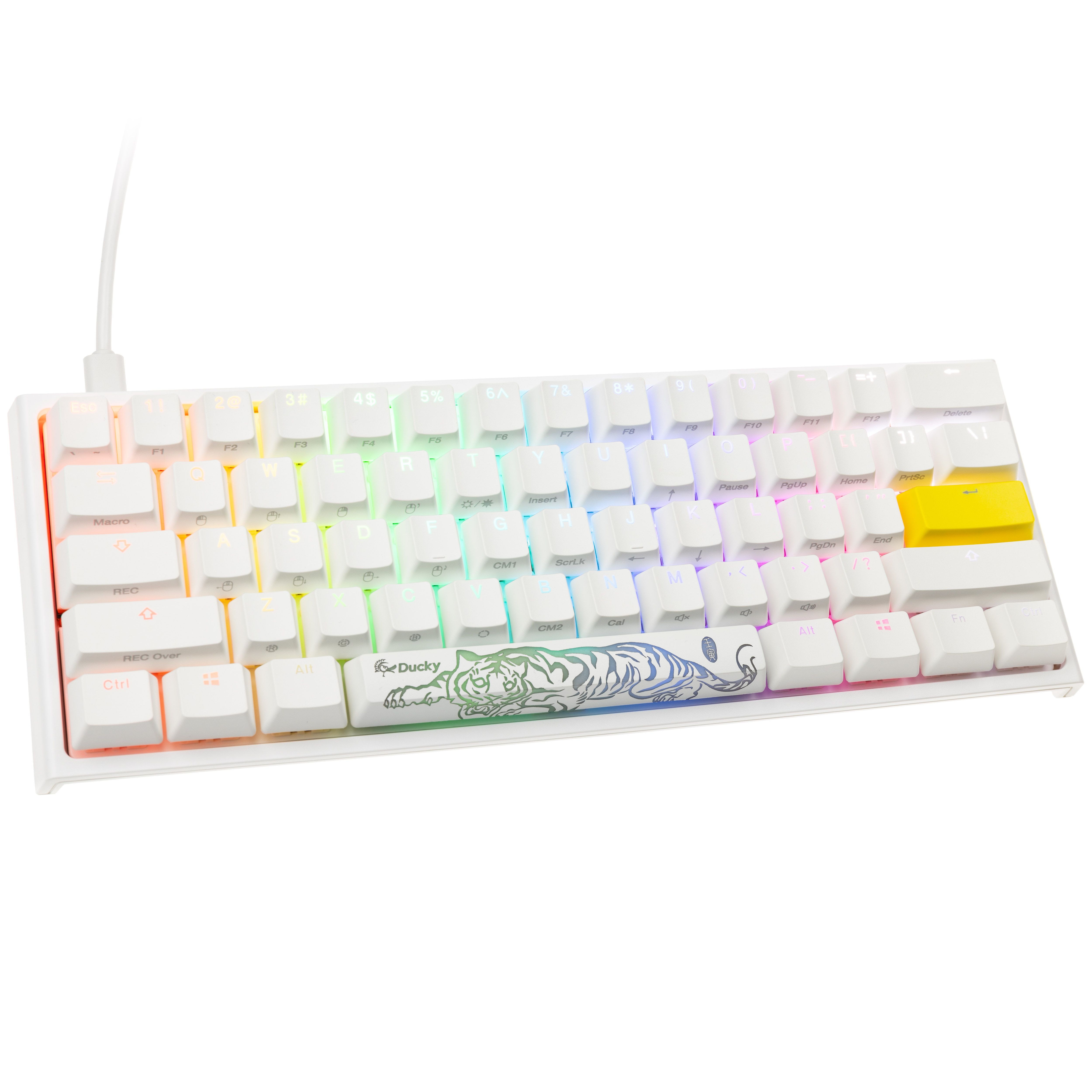 Ducky One 2 Pro Mini White Edition Gaming Tastatur  RGB LED - Cherry Blue (US)
