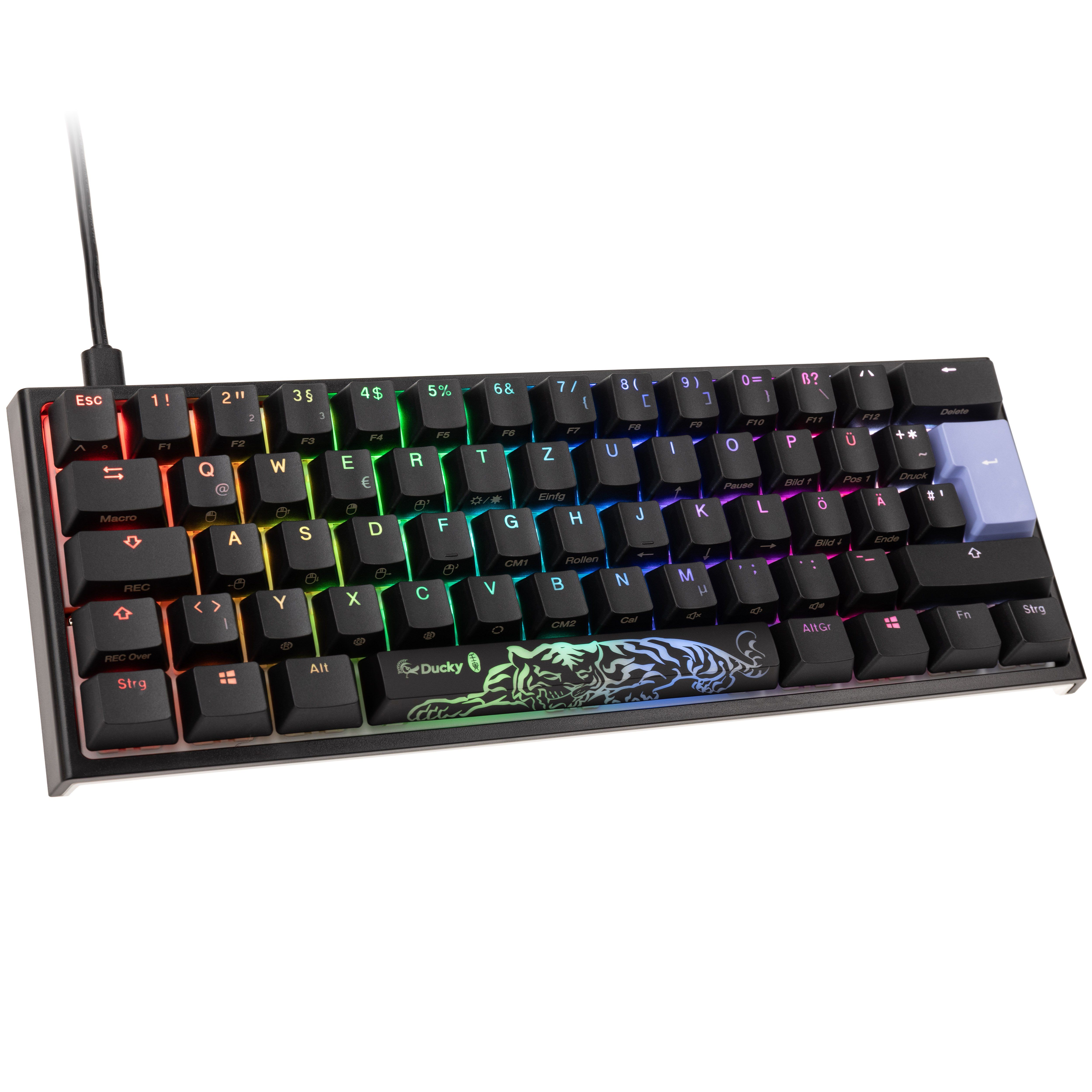 Ducky One 2 Pro Mini Gaming Tastatur  RGB LED - Cherry Silent Red