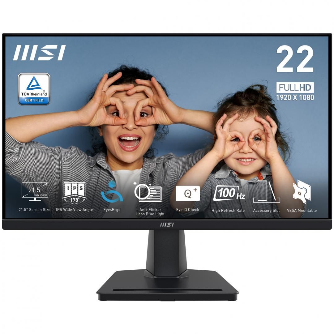 Monitor 21.5 inch MSI PRO MP225 1920 x 1080 pixeli, 100 Hz