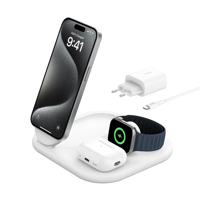 WIRELESS BOOSTCHARGE QI2/MAGNETIC 3-IN-1 CHARGING STATION
