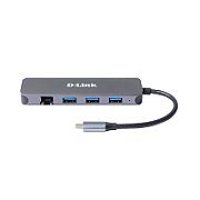 D-Link DUB-2334  USB-C nach 1000MBit Adapter mit USB-Hub retail