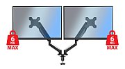 Esperanza ERW020 Gas desk mount for two monitors 17-27‘’ up to 6kg