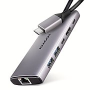 HMC-6G2L, 2x USB-A, 1x USB-C, 4K/60Hz HDMI, RJ-45, USB 3.2 Gen 2, PD 100W, 15cm USB-C