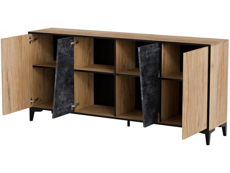 Cama 4D chest of drawers OVO 180x38xH83 oak/concrete
