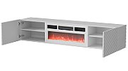 Cama RTV cabinet LARA 183x35x37 white matt + white mantelpiece